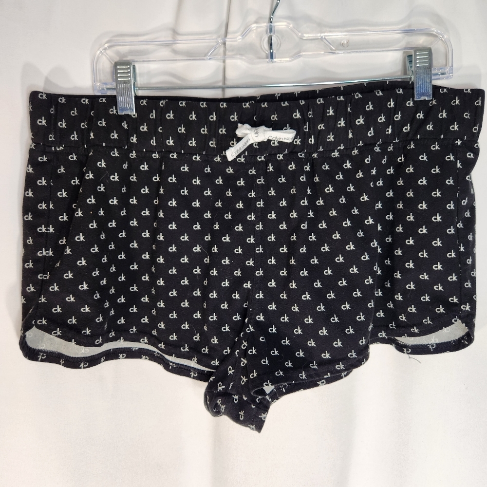 Calvin Klein Black Monogram Pajama Shorts Bottoms Size XLarge